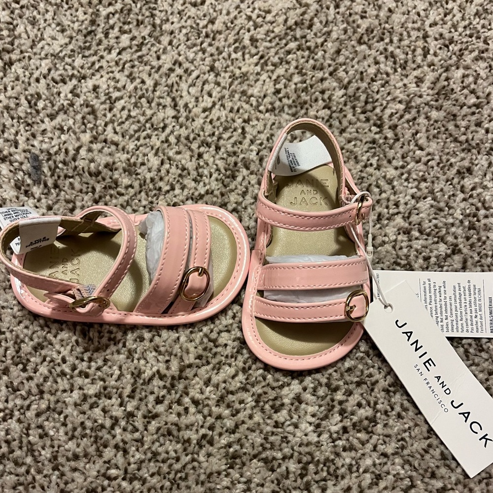 Janie and Jack baby girl pink sandals